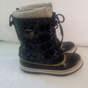 Sorel Womens Winter Boots Blue Rubber NL1966-010 Lace Up Waterproof Woman Sz 7US